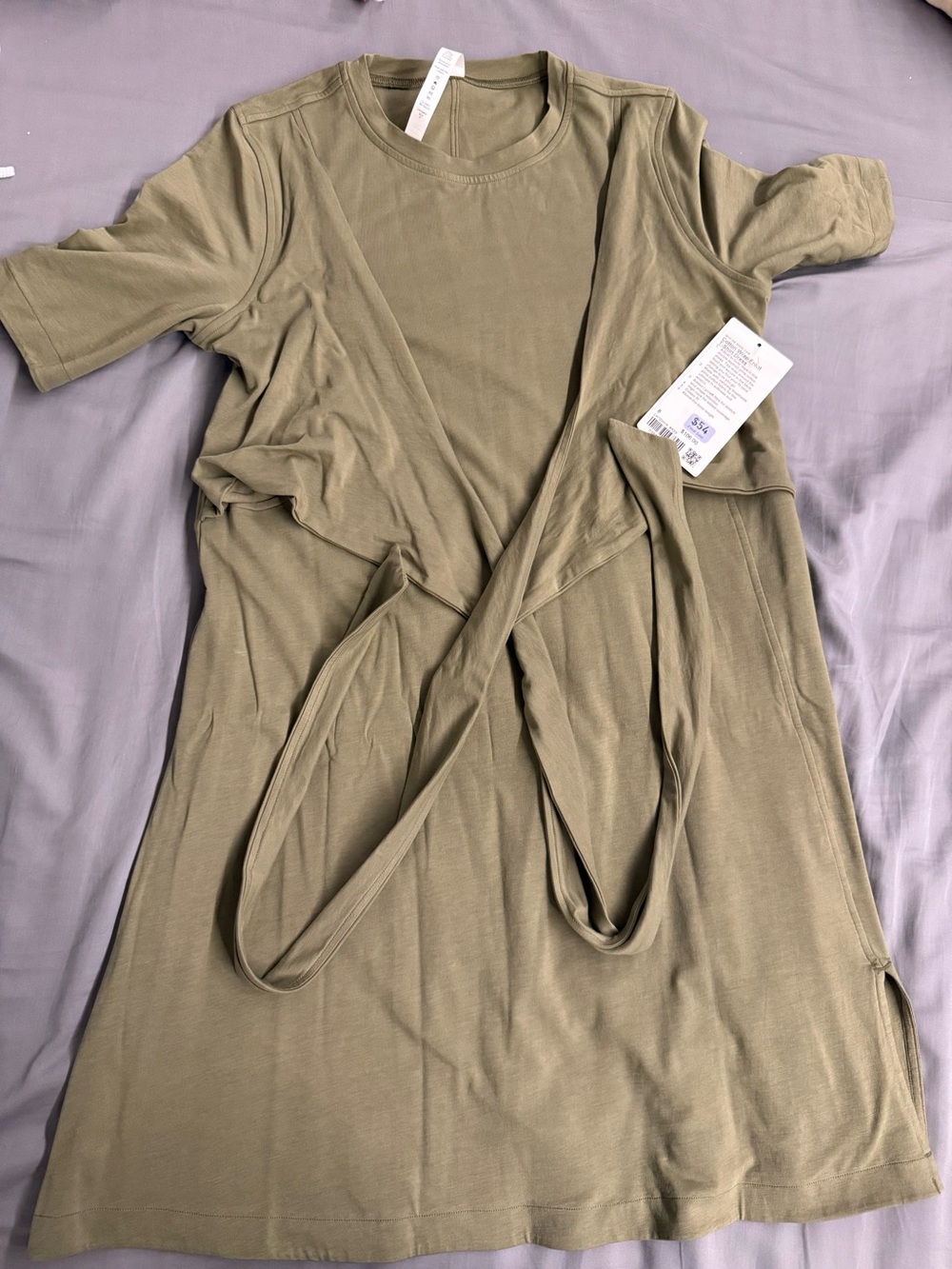 lululemon athletica Olive Short-Sleeve Wrap Front Tshirt Dress